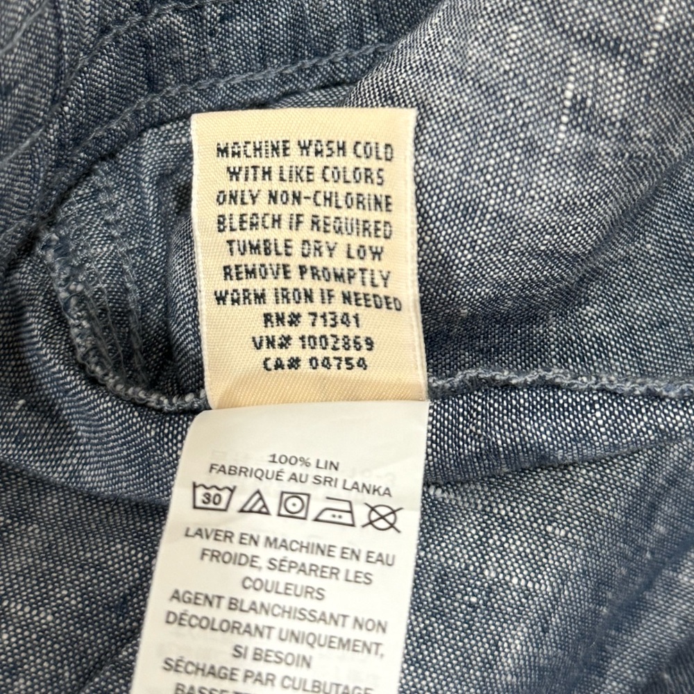 NWT L.L. Bean 100% Linen Pants Size 20 Blue Drawstring Elastic Waist Relaxed - Picture 10 of 10